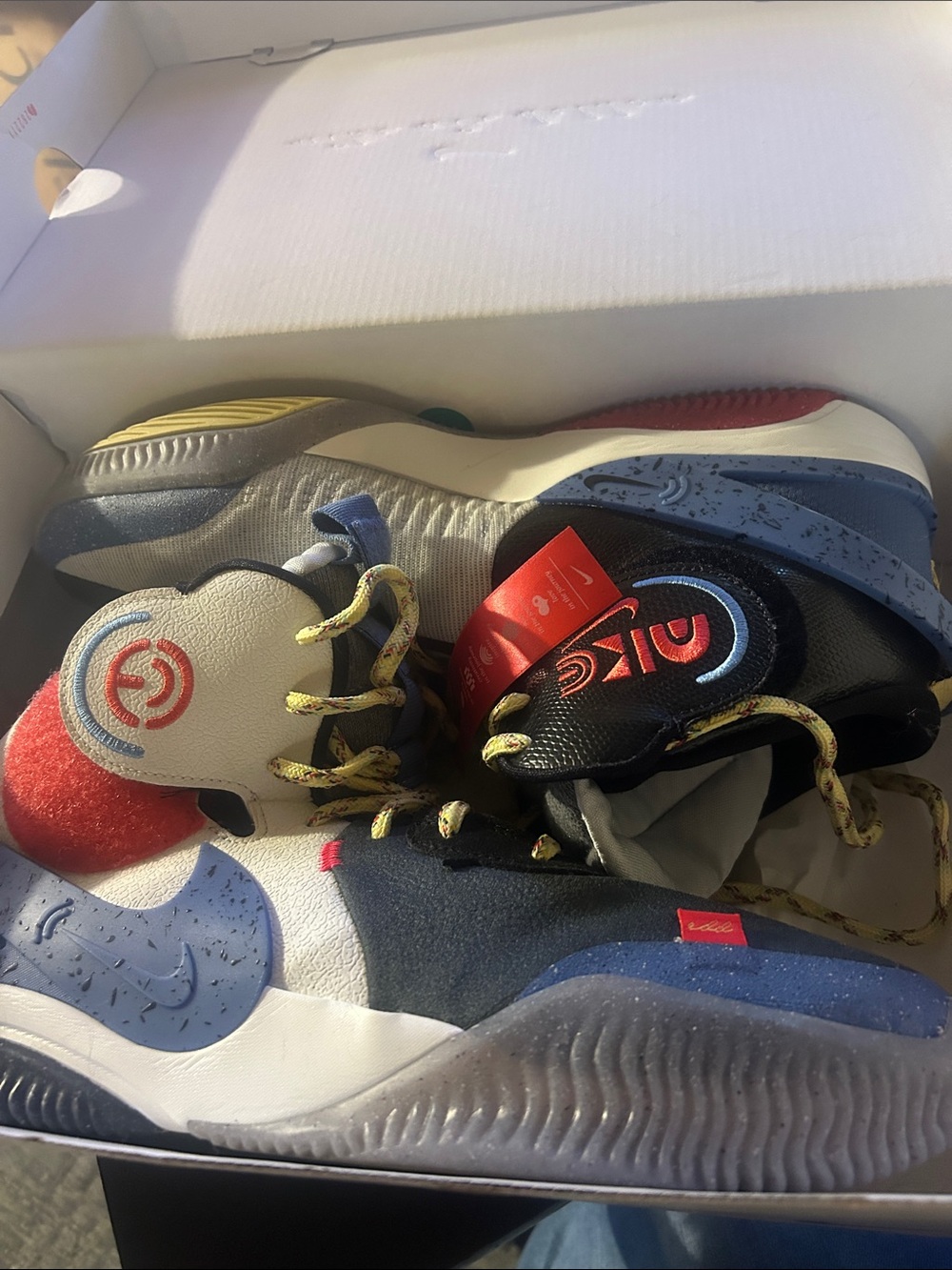 Nike Men's Multicolor Lifestyle Sneakers with Blue, Red and Yellow Accents